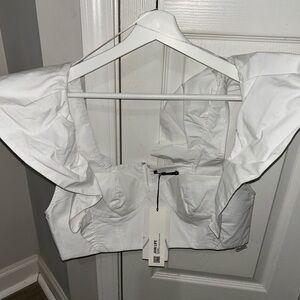 White Ruffled Women's Top